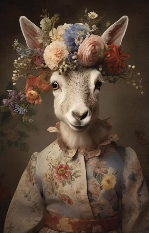 Förpackning med flera kort - Blomstrande djur (8 kort med kuvert)