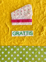 Litet, handgjort kort med kuvert - Tårtan (Fraktfritt)