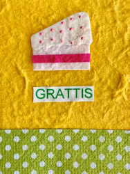 Litet, handgjort kort med kuvert - Tårtan (Fraktfritt)