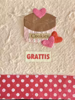 Litet, handgjort kort med kuvert - Cupcake (Fraktfritt)