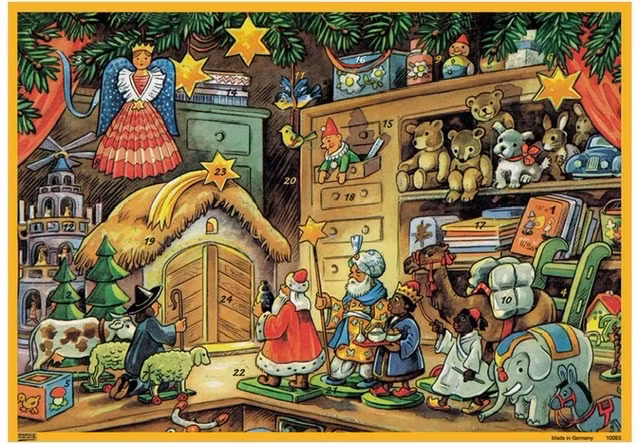 A4 Adventskalendrar - (Fraktfritt) Blandade motiv med glitter - Många olika att välja bland