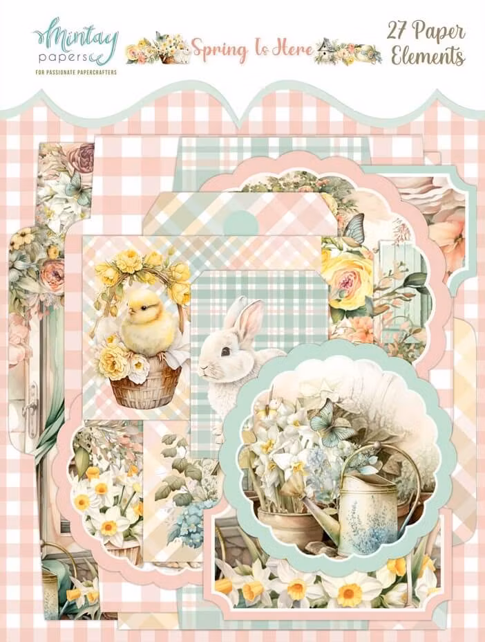 Vackert papperspyssel - Spring is here (27 pappersdekorationer)