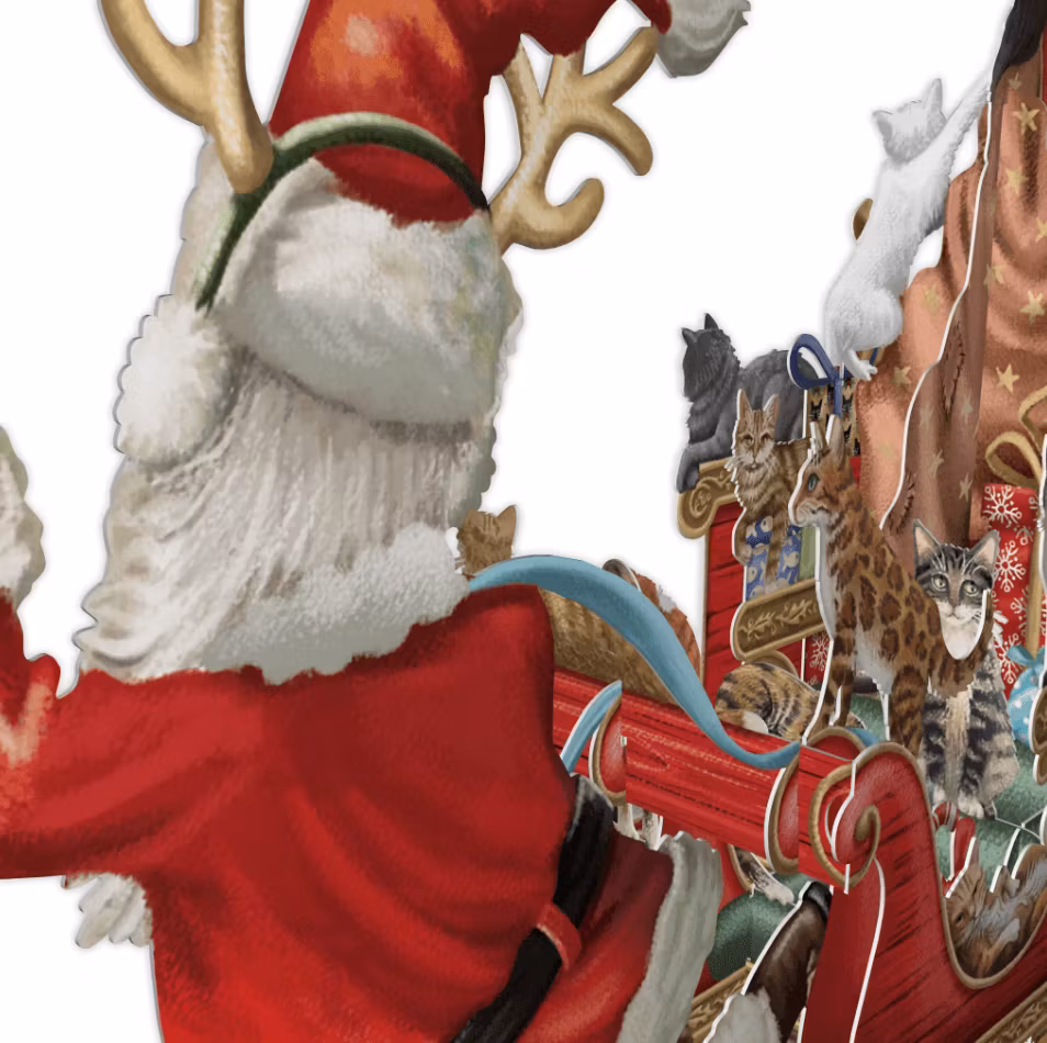 Magiskt julkort - Tomten drar släden (Fraktfritt)