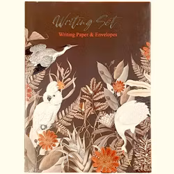 Skrivset med Brevpapper och Kuvert - Vit kakadua