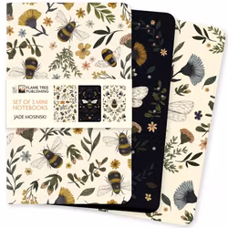 Anteckningsböcker (3 stycken) - Humlor och blommor