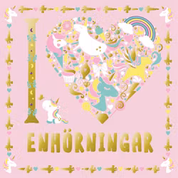 I love enhörningar - Färgläggning med många detaljer