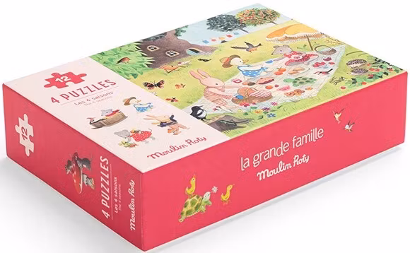 4 olika pussel (12 bitar) - La Grande Famille