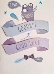 Dubbelt kort med kuvert - Adjö och Lycka till (Fraktfritt)