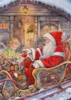 Liten Adventskalender som julkort - Äpple till tomten (Fraktfritt)