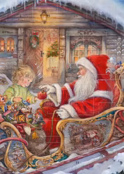 Liten Adventskalender som julkort - Äpple till tomten (Fraktfritt)