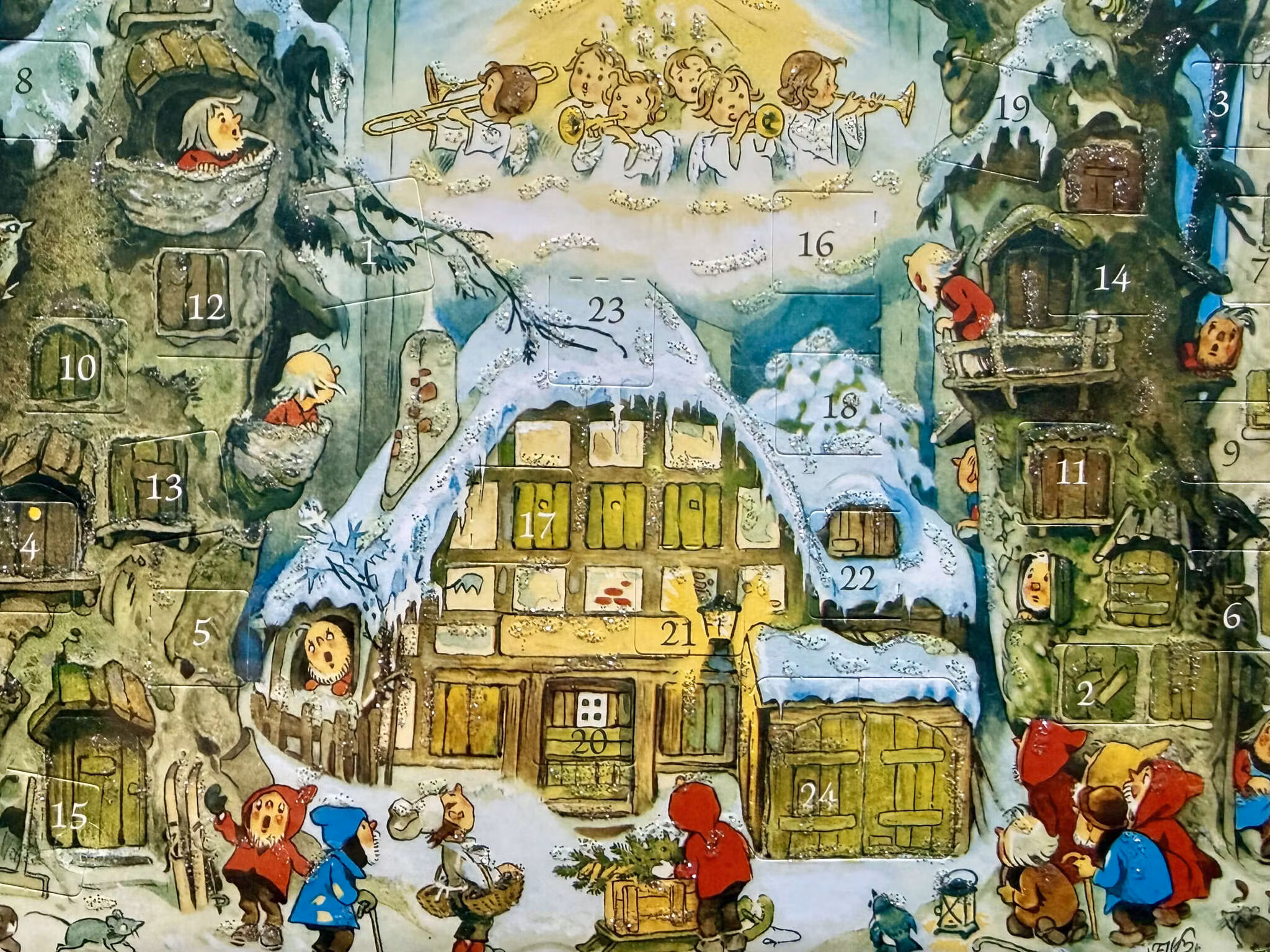 Små Adventskalendrar som julkort - Äldre motiv - Välj en eller flera (Fraktfritt)