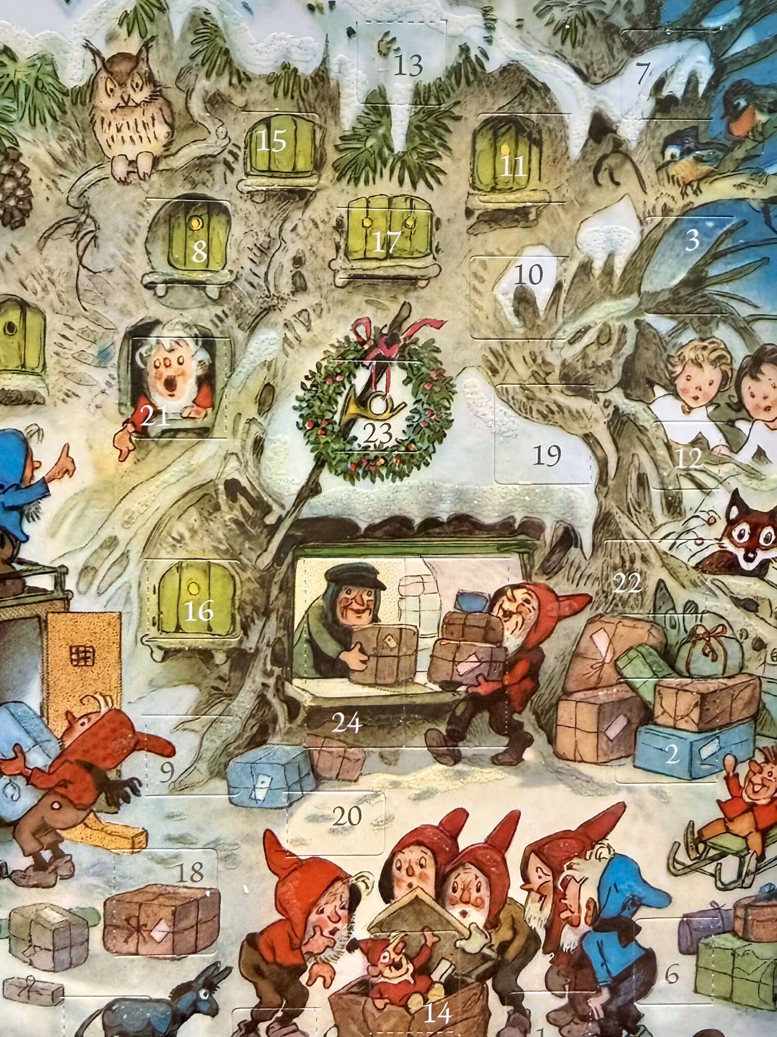 Små Adventskalendrar som julkort - Äldre motiv - Välj en eller flera (Fraktfritt)