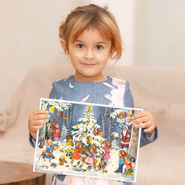 Klä granen - Adventskalender med glitter, A4 (Fraktfritt)