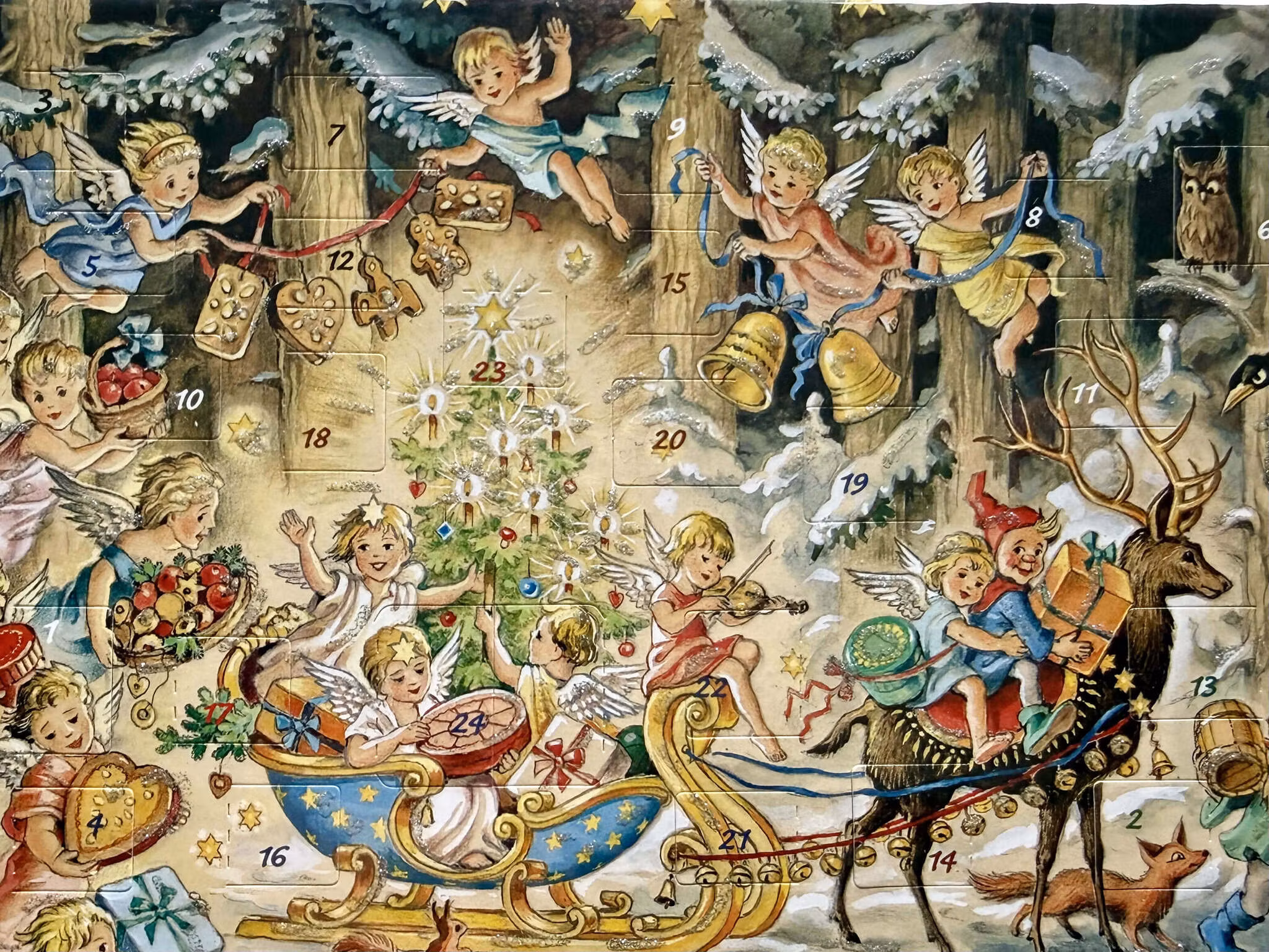 Små Adventskalendrar som julkort - Äldre motiv - Välj en eller flera (Fraktfritt)