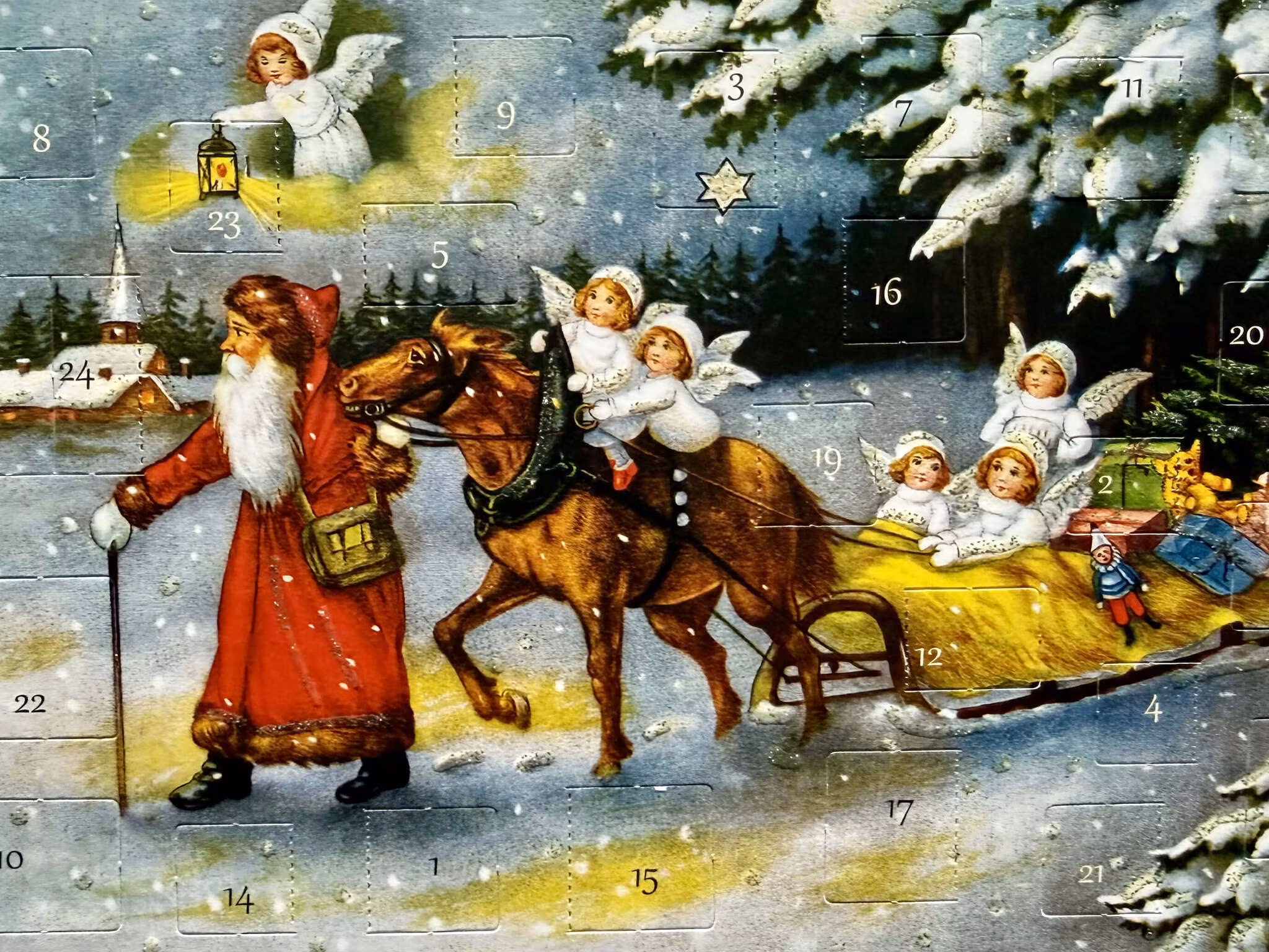 Små Adventskalendrar som julkort - Äldre motiv - Välj en eller flera (Fraktfritt)