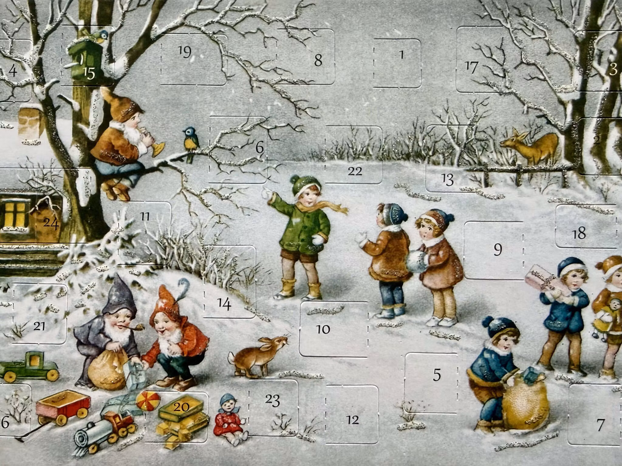 Små Adventskalendrar som julkort - Äldre motiv - Välj en eller flera (Fraktfritt)