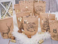 Adventskalenderpåsar som du fyller själv - Vinter i skogen
