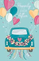 Dubbelt kort med kuvert - Bröllopsbilen (Fraktfritt)