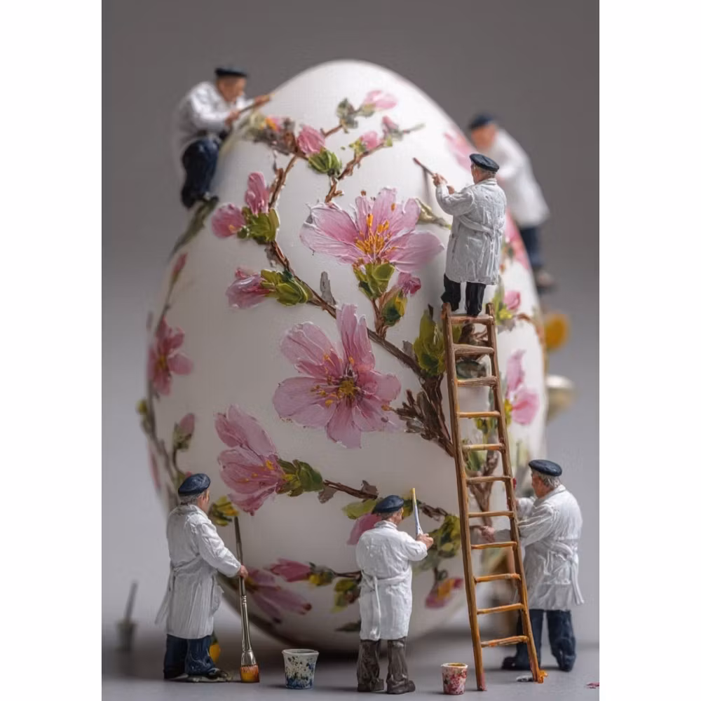 Enkelt Påskkort - Äggmålning i miniatyr (Fraktfritt)