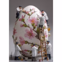 Enkelt Påskkort - Äggmålning i miniatyr (Fraktfritt)