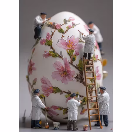 Enkelt Påskkort - Äggmålning i miniatyr (Fraktfritt)