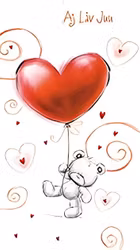 Dubbelt kort med kuvert - Aj låv juu (Fraktfritt)