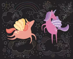 Skrapa fram färgerna - Enhörningar