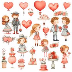 Digitala bilder - Skriv ut och pyssla - Valentine (Fraktfritt)