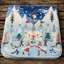 Härliga små askar med vinter- och jultema med glitter (Flera att välja bland)