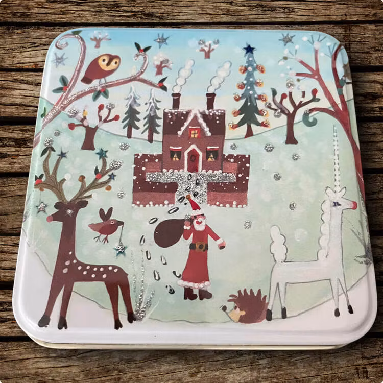 Härliga små askar med vinter- och jultema (Flera att välja bland)