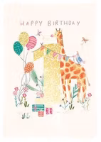 Dubbelt kort med kuvert - 1 år - Giraffens första år (Fraktfritt)