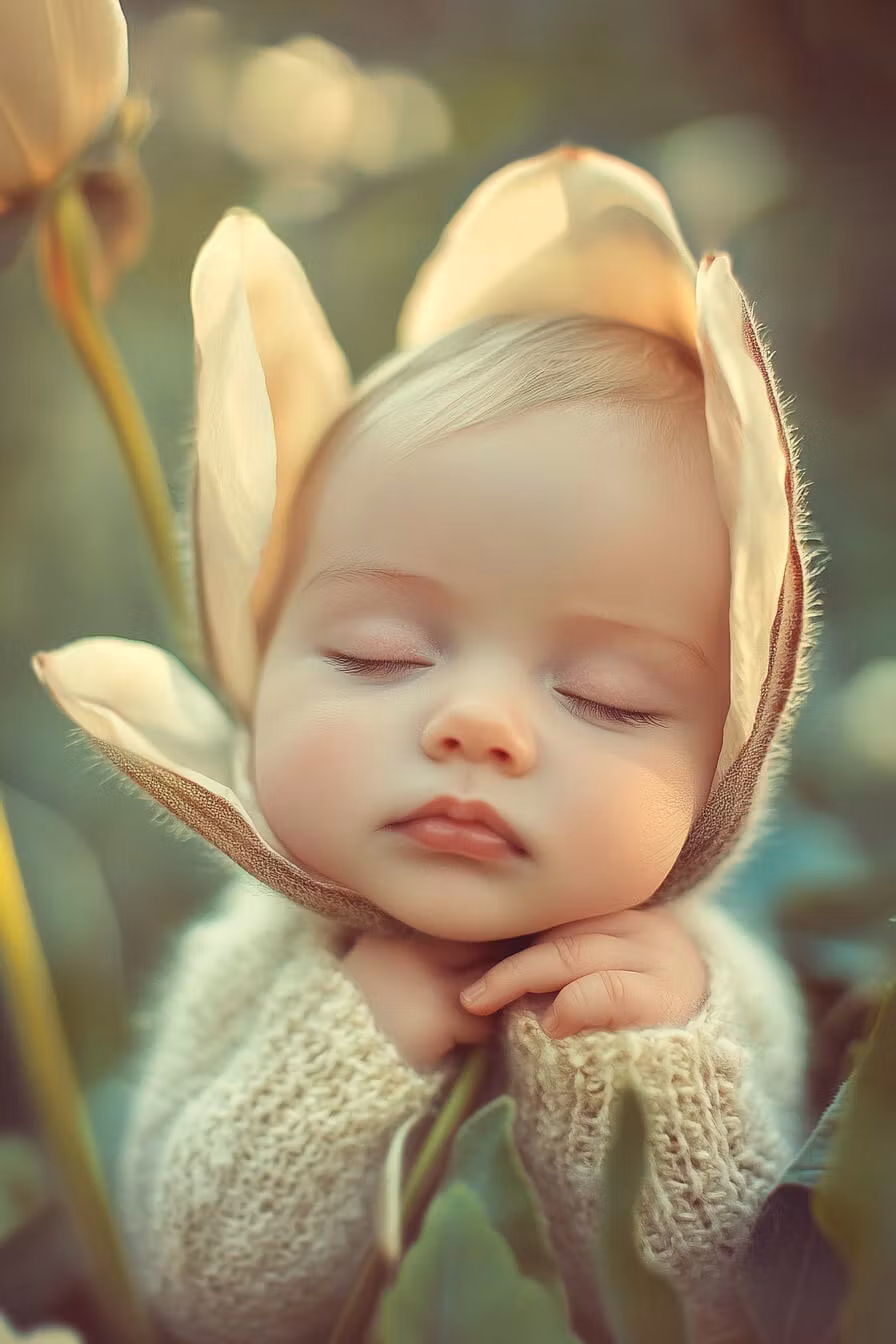 Dubbelt kort med kuvert - Blommande barn (Fraktfritt)