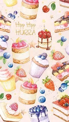 Dubbelt kort med kuvert - Bakverk Hipp Hipp Hurra (Fraktfritt)