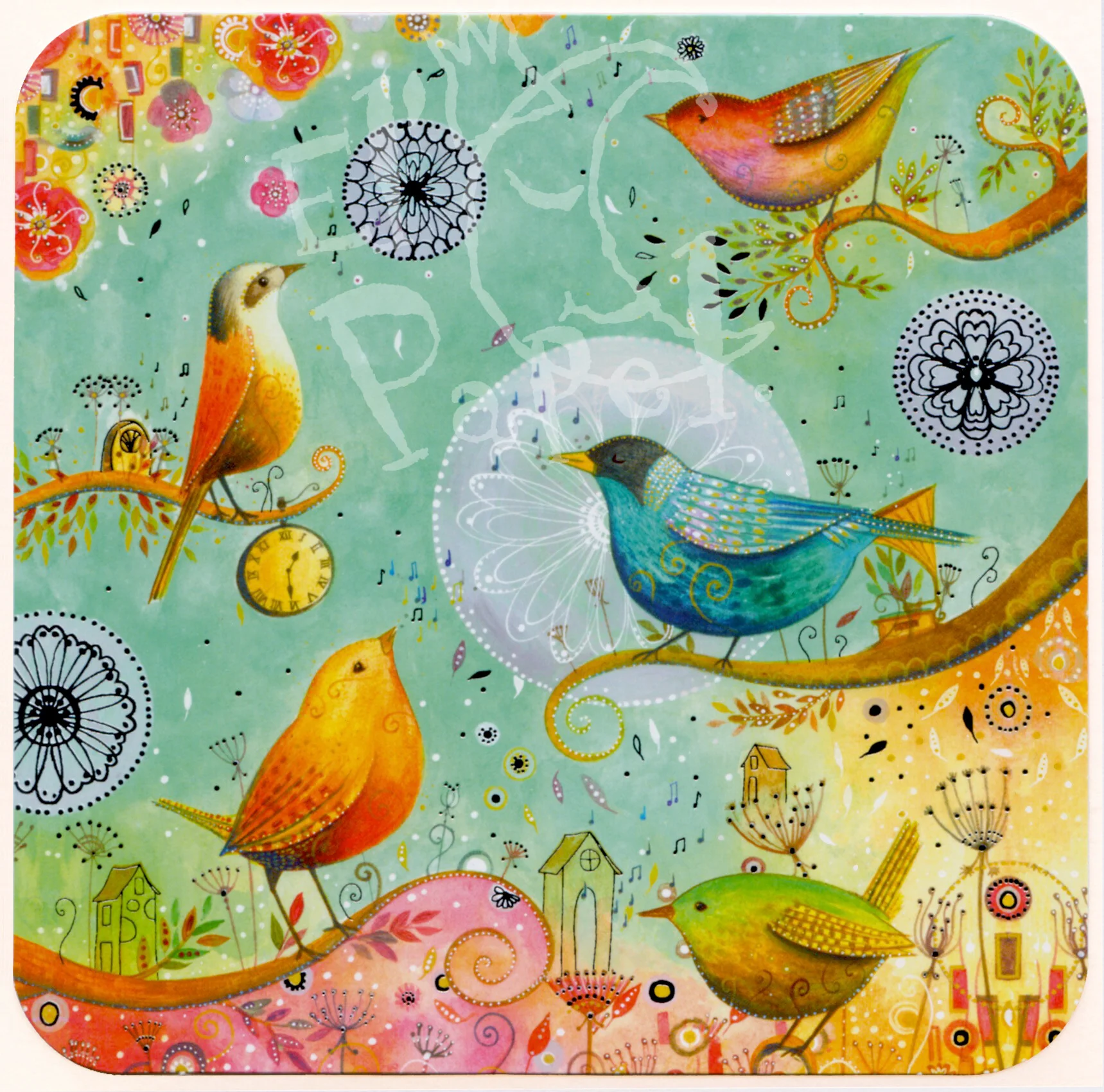 Enkelt kort - Fåglar i tiden (Fraktfritt)