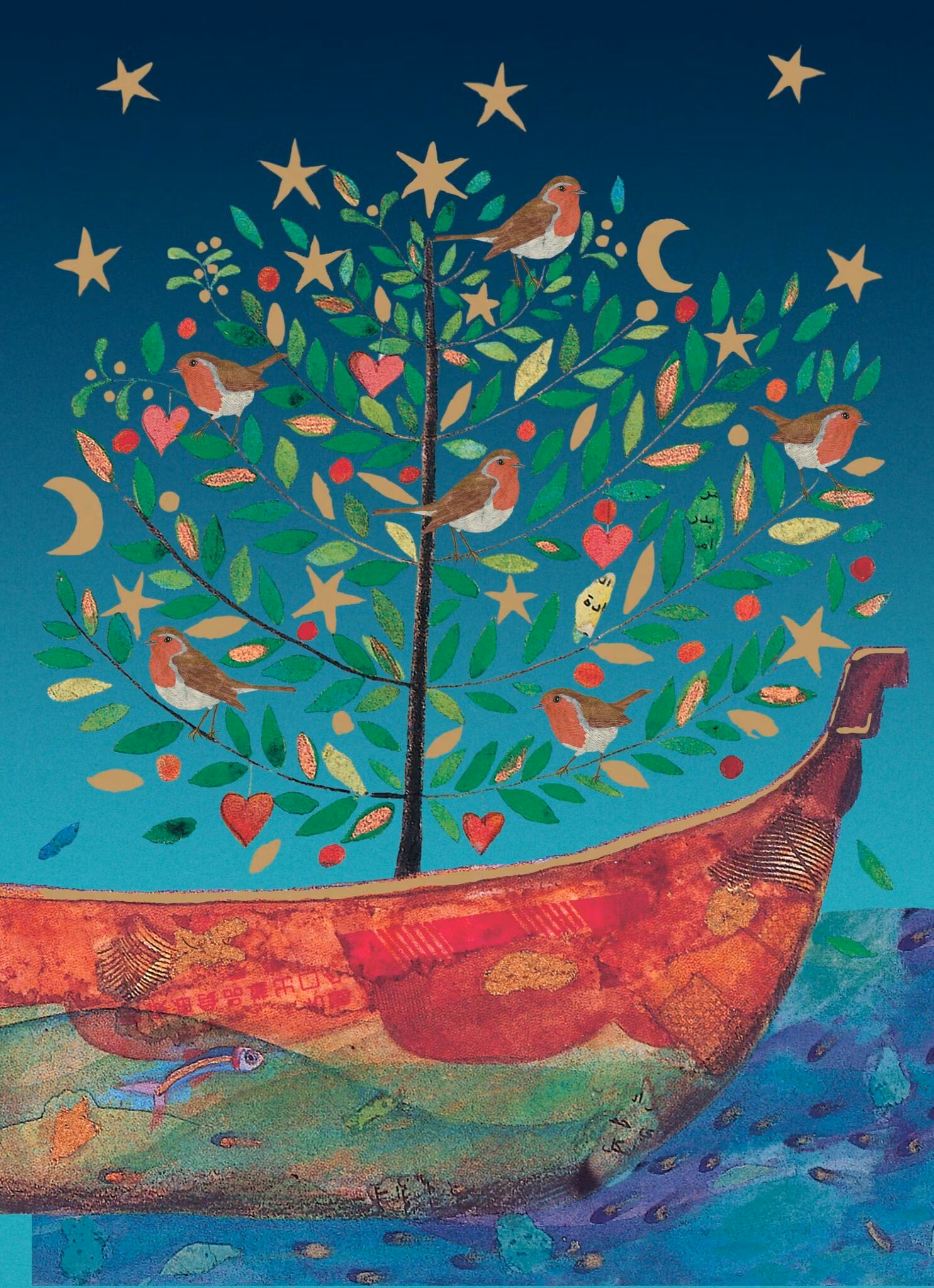 Dubbelt kort med kuvert - Båtträdet (Fraktfritt)