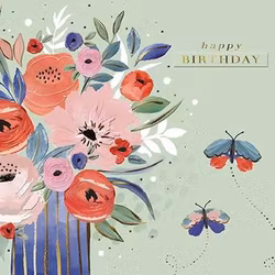 Dubbelt kort med kuvert - Blommor till dagen (Fraktfritt)