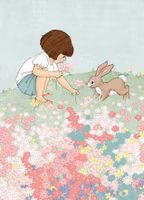 Enkelt Kort - Belle & Boo - Blomsterängen (Fraktfritt)