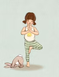 Enkelt kort - Belle & Boo - Yoga (Fraktfritt)