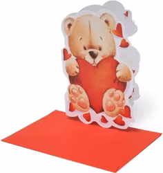 Dubbelt kort med kuvert - Nallen med hjärtat (Fraktfritt)