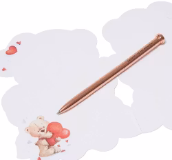 Dubbelt kort med kuvert - Nallen med hjärtat (Fraktfritt)