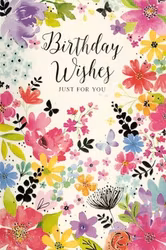 Dubbelt kort med kuvert - Födelsedagsönskningar till dig (Fraktfritt)