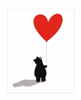 Dubbelt kort med kuvert - Hjärtformad ballong (Fraktfritt)