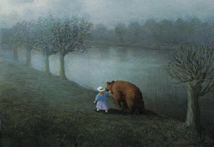 Enkelt Kort - Björnen och Flickan (Fraktfritt)