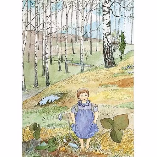 Enkelt Kort - Blåsippan ute i backarna står (Fraktfritt)