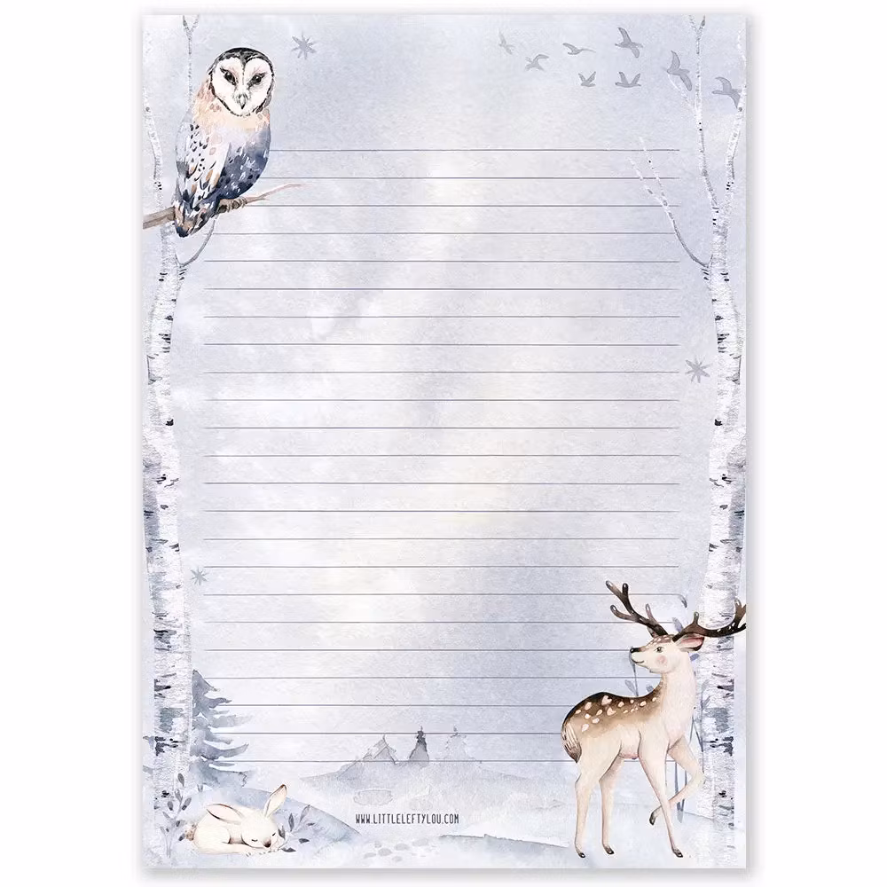 Block eller brevpapper - Vinter (A5-format)