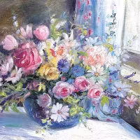 Dubbelt kort med kuvert - Blommor i kruka (Fraktfritt)