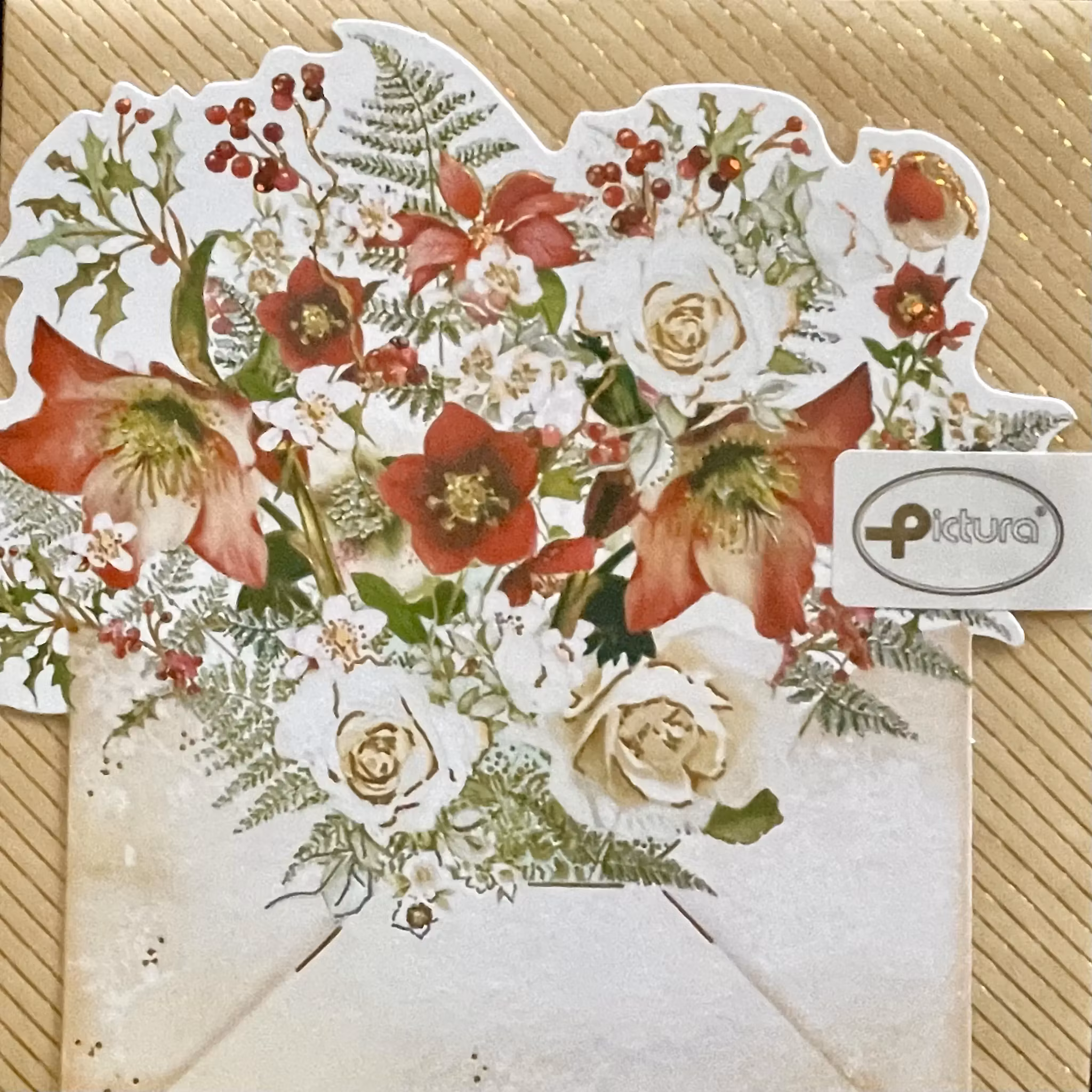 Konturskuret julkort - Blomsterbrev  (Fraktfritt)