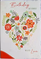 Dubbelt kort med kuvert - Blomsterhjärtat (Fraktfritt)