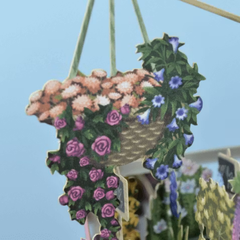 Magiskt, utvikbart gratulationskort - Blomstervagnen (Fraktfritt)