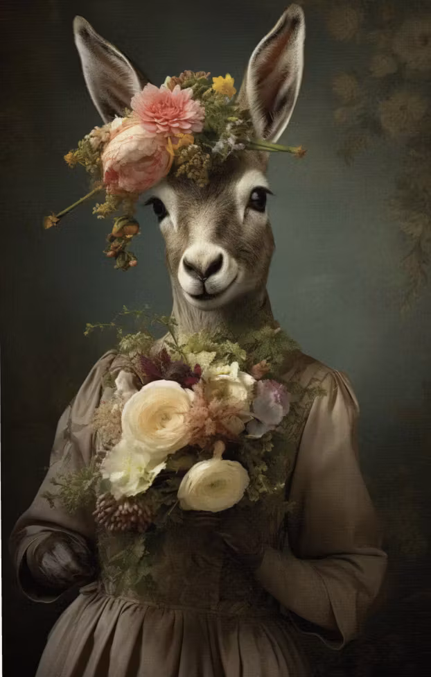 Förpackning med flera kort - Blomstrande djur (8 kort med kuvert)